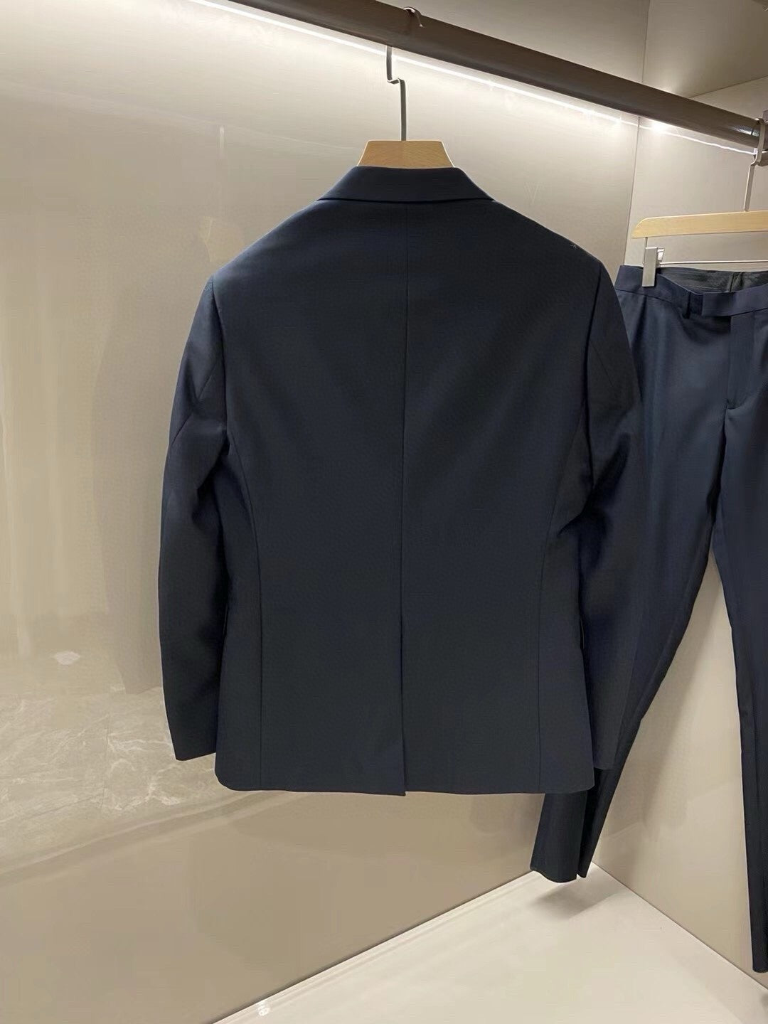 Dior Men's Spring/Autumn Solid Color Business Casual V-neck Single-breasted Wool Blazer Suit Jacket and Trousers Pants Set #77158
