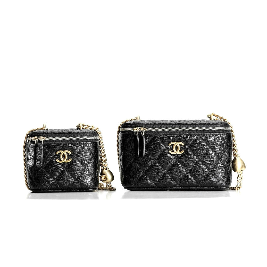 Chanel Women's Solid Color Chain Shoulder Grain Embossed Calfskin Box Bag Tote Shoulder Bags #75941