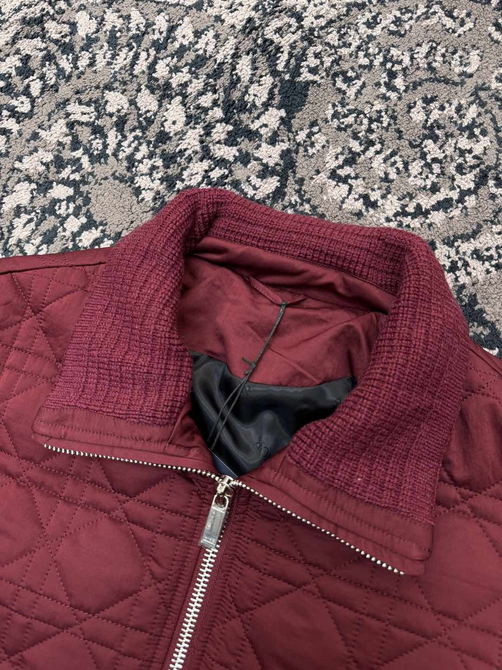 Dior Men's Autumn and Winter Solid Color Lapel Quilted Zipper Long Sleeve Jacket #74854