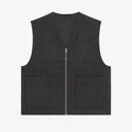 Givenchy Men's Spring & Autumn Solid Color Multi-Pocket V-Neck Zipper Sleeveless Double Sided Wool & Cashmere Vest Ngvp #7644