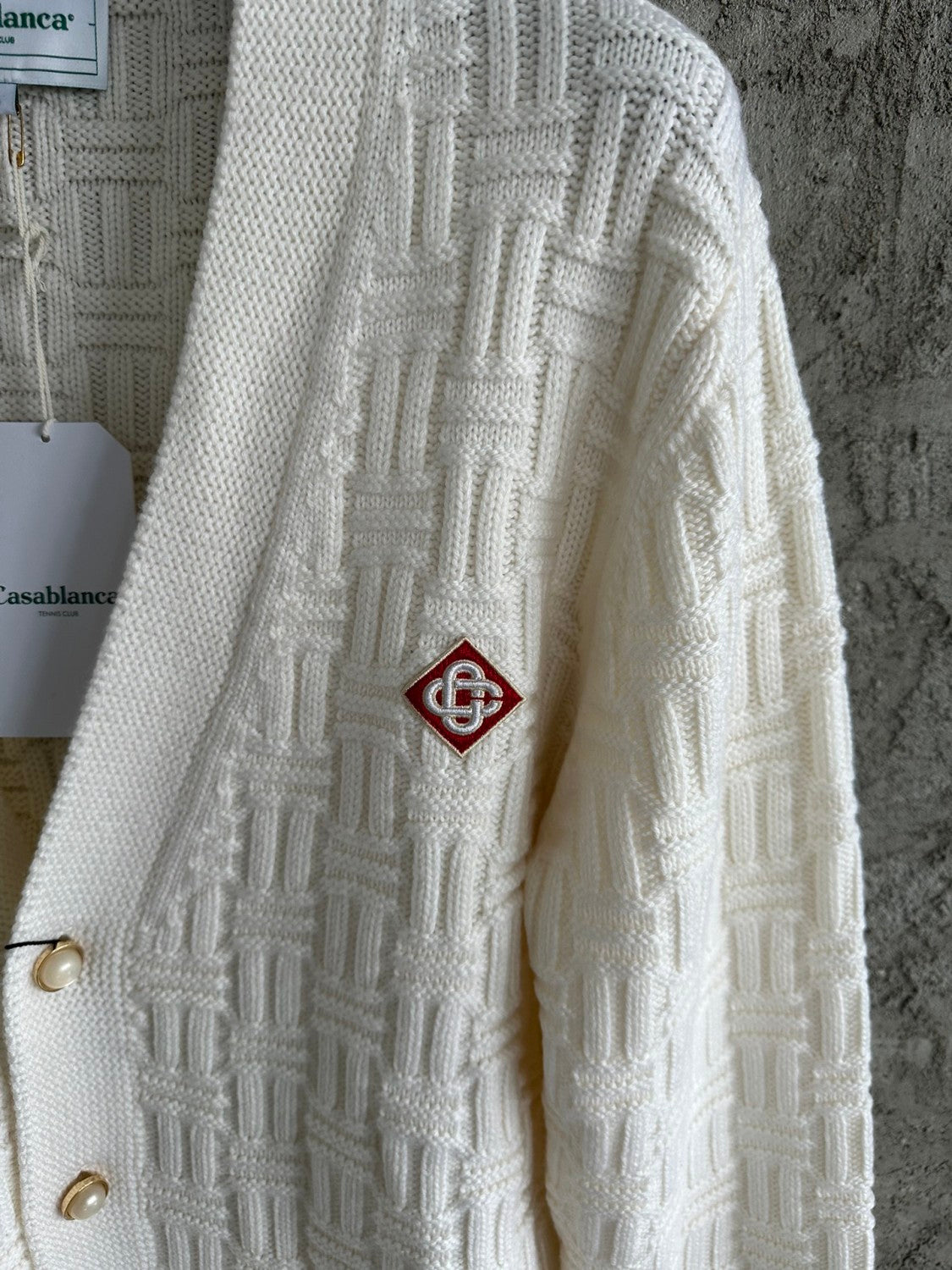 Casablanca Men's Spring And Fall Single Breasted Cozy Cardigan Knit Long Sleeved Sweater #73766
