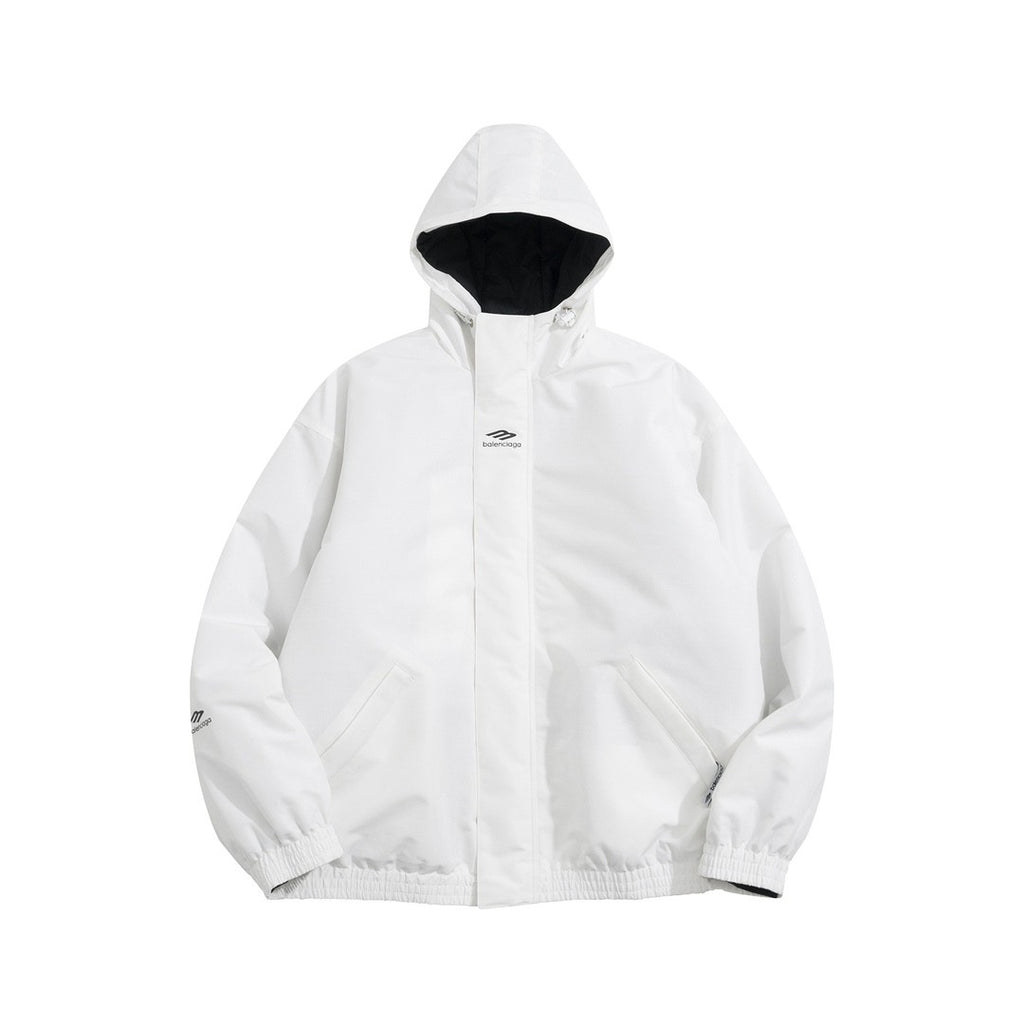 Balenciaga 3B SPORTS ICON SKI Men's Fall/Winter Fashion Solid-Color Hooded Zipper Windproof Ski Series Down Jacket #79555