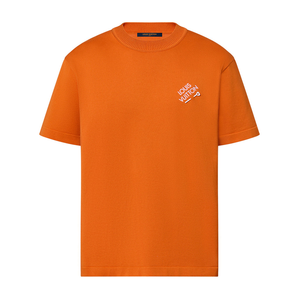 Louis Vuitton Men's Summer Solid Color Embroidered Logo Pin Crew Neck Cotton Short Sleeve T-Shirt #98211