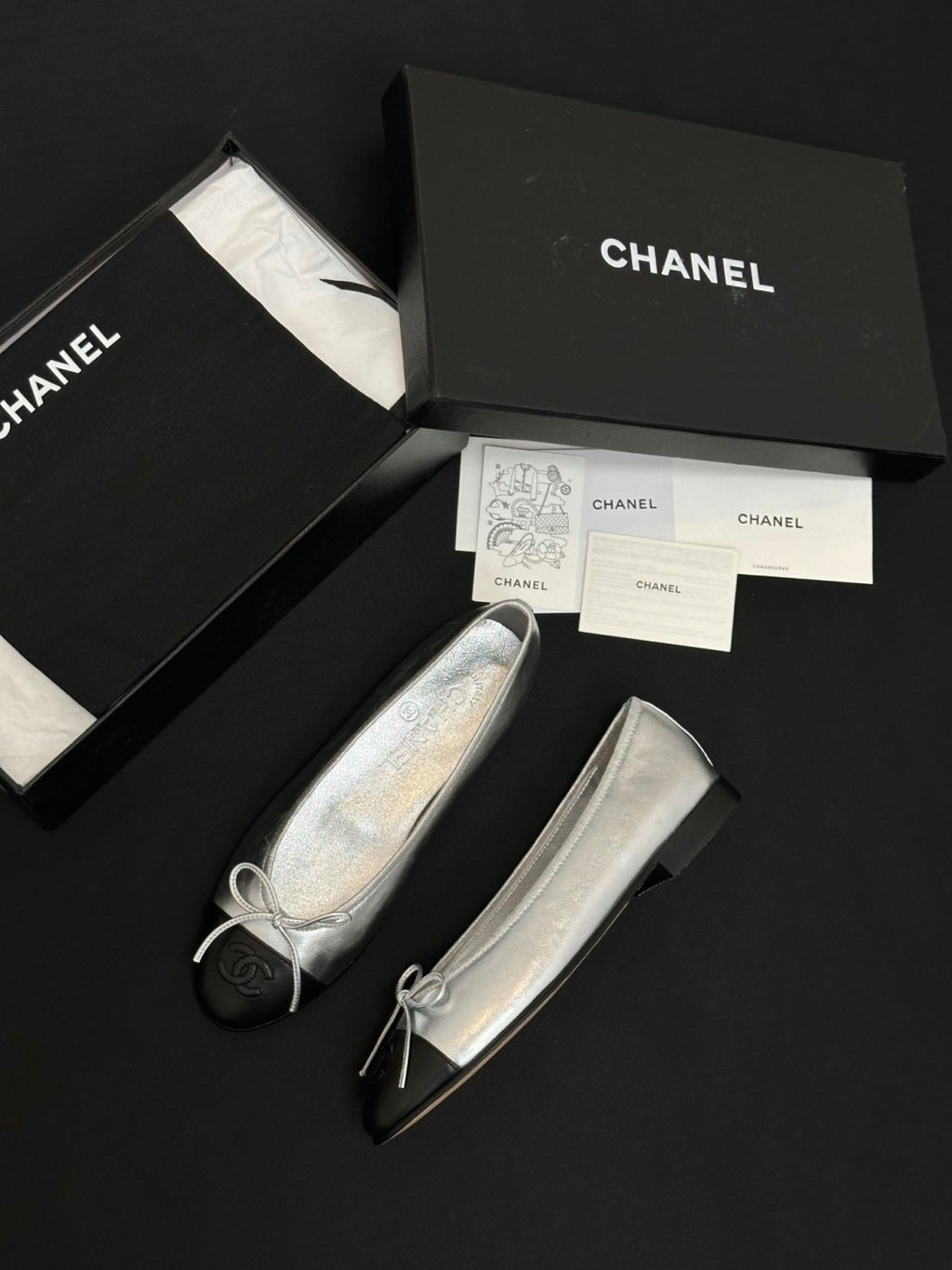 CHANEL Ballet Flats Lambskin Burgundy Pink #387089