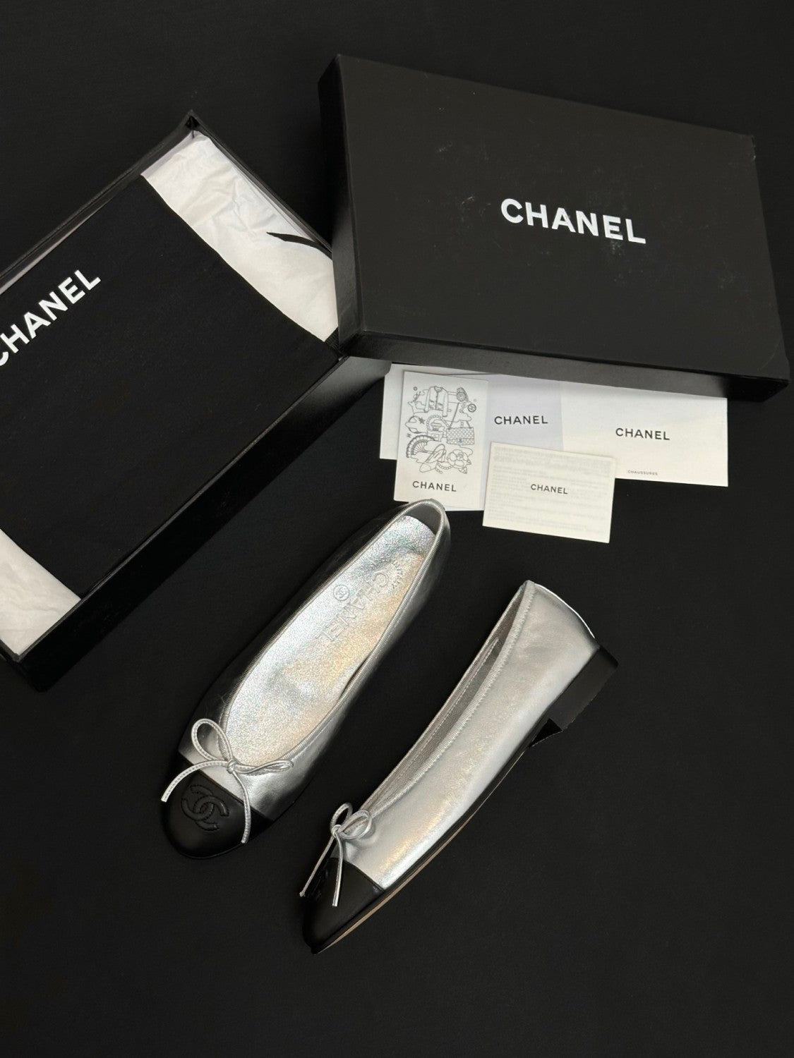 CHANEL Ballet Flats Lambskin Burgundy Pink #387089