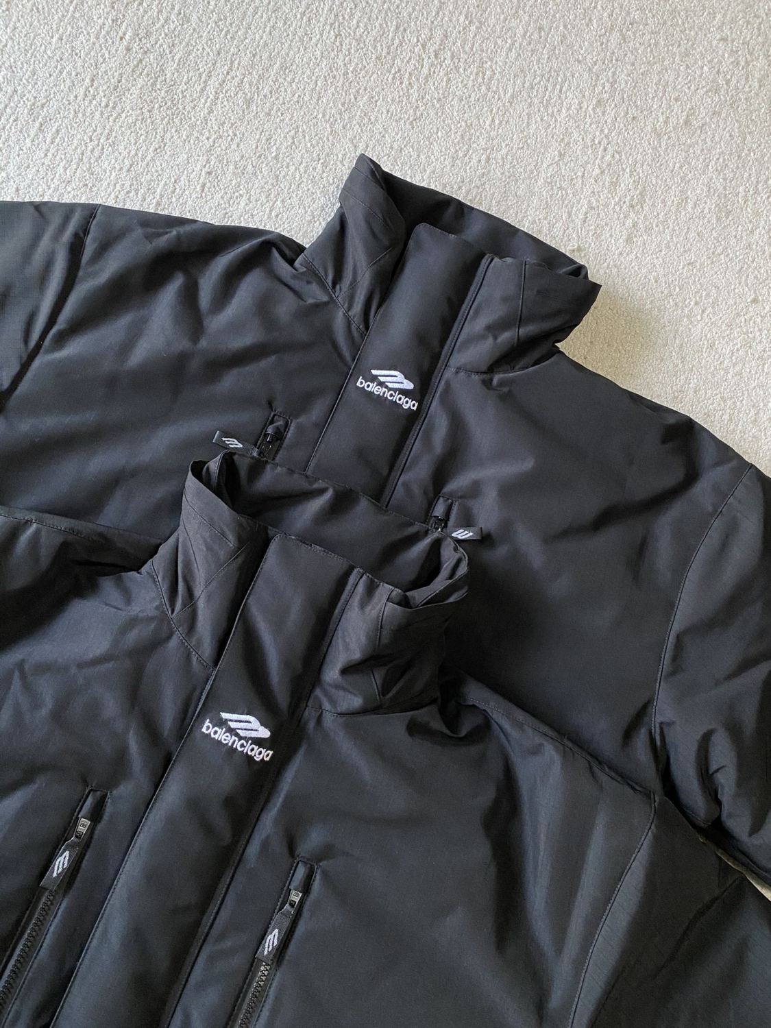 Balenciaga Men's Spring and Autumn Black Letter Printed Hooded Zipper Long Sleeve Jacket #74375
