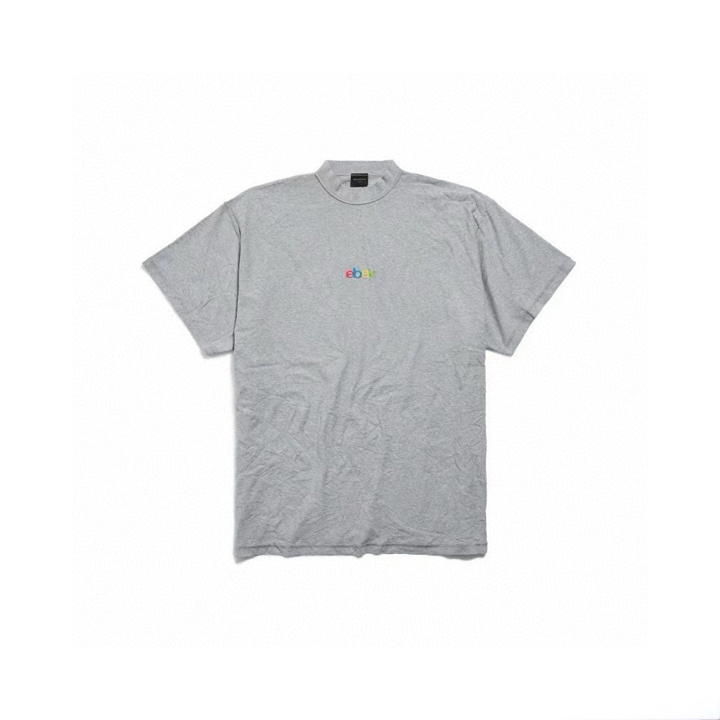 Balenciaga Men's And Women's Spring/summer Fashion Embroidery Letters Retro High Street T-shirt Short Sleeved Top Ngvp #8165