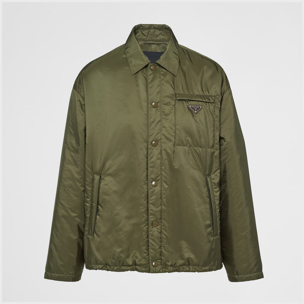 Prada Men's Autumn and Winter Solid Color Single Breasted Nylon Cotton Jacket Long Sleeve Jacket #73912