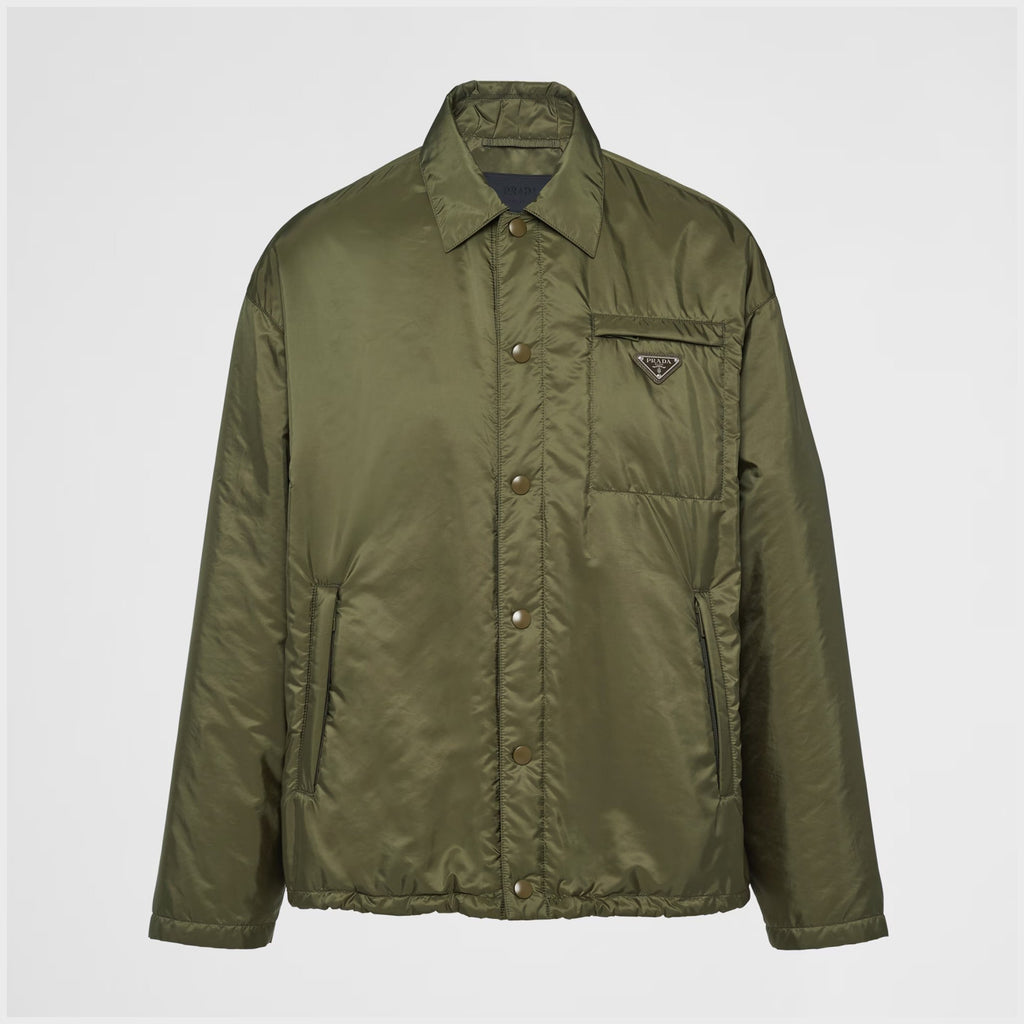 Prada Men's Autumn and Winter Solid Color Single Breasted Nylon Cotton Jacket Long Sleeve Jacket #73912