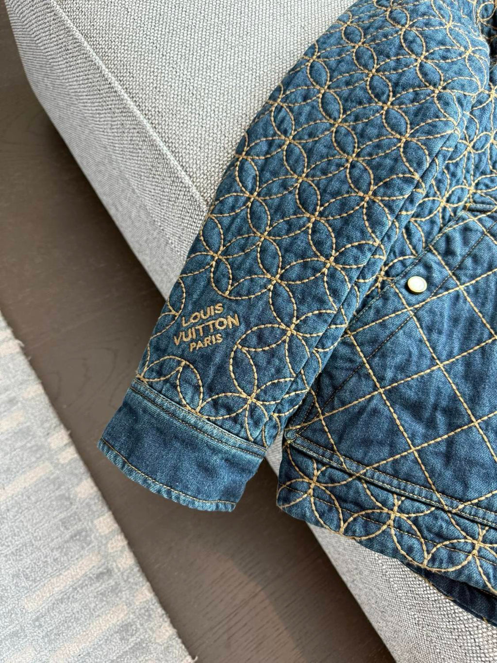 Louis Vuitton Men's And Women's Fall/Winter Fashion Casual Lapel Single Breasted Cotton Jacket Denim Jacket #79224