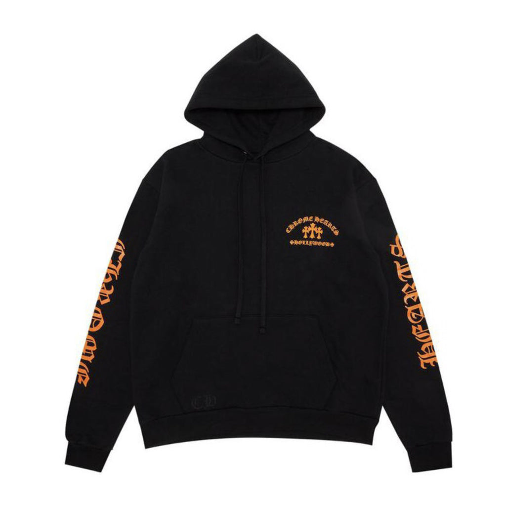 Chrome Hearts Men's Spring & Fall Black Logo Print Zipper Long Sleeve Hooded Sweatshirt Jacket #73124