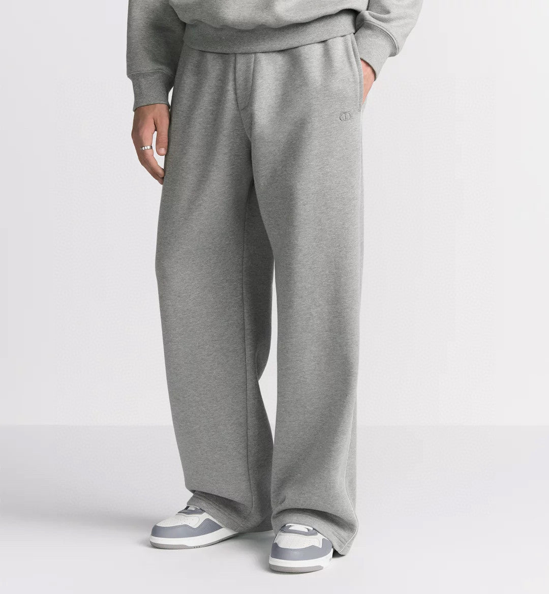 Dior Men's Spring/Autumn Solid Color Cotton Qilong Embroidered Logo Half-Zip Long-Sleeved Sweatshirt and Casual Sports Pants Set Suit #77946