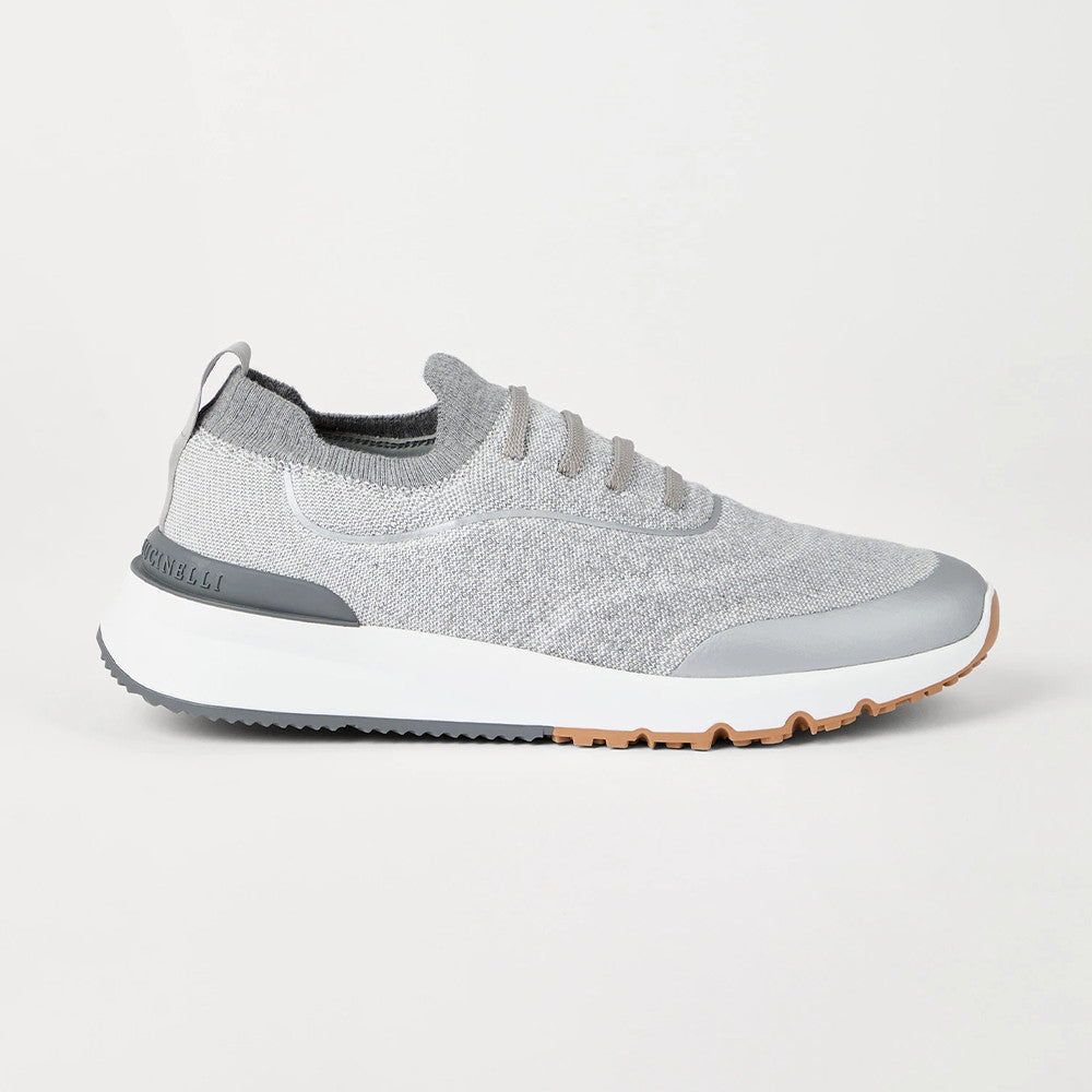 Brunello Cucinelli Men's Four-Season Techno Cotton Knit Runners With Heat-Bonded Details Solid-Color Low-Top Thick-Sole Sneakers Casual Shoes Ngvp #2712