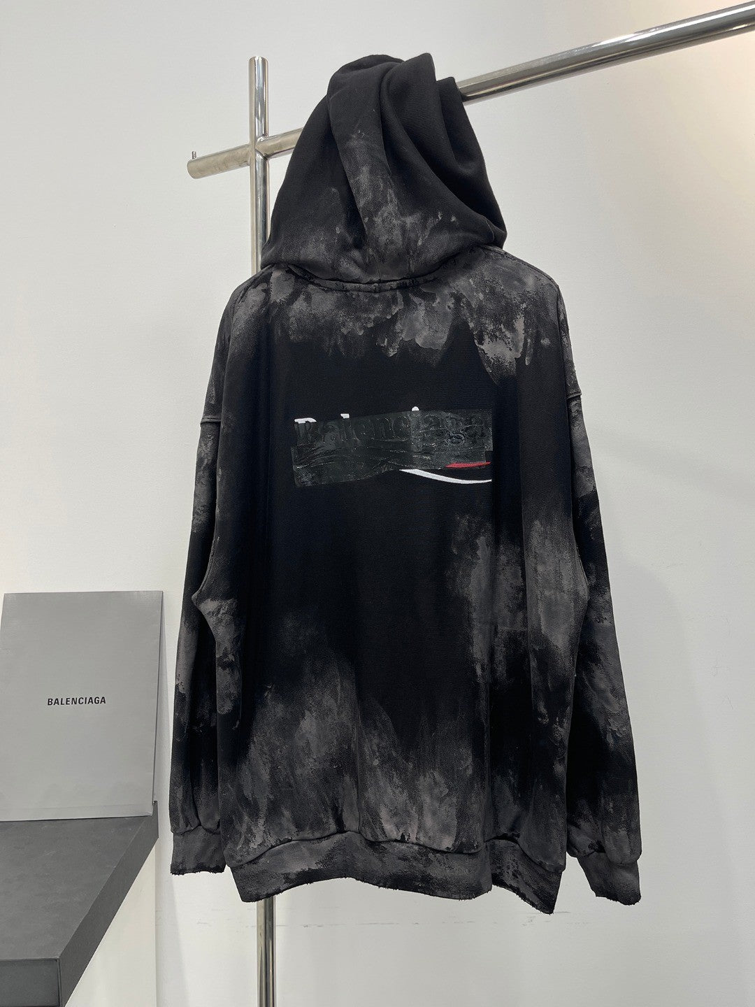 Balenciaga Men's And Women's Logo Graffiti Distressed Spring And Autumn Zipper Loose Solid Color Long Sleeve Hoodie Sweatshirt Ngvp #2314