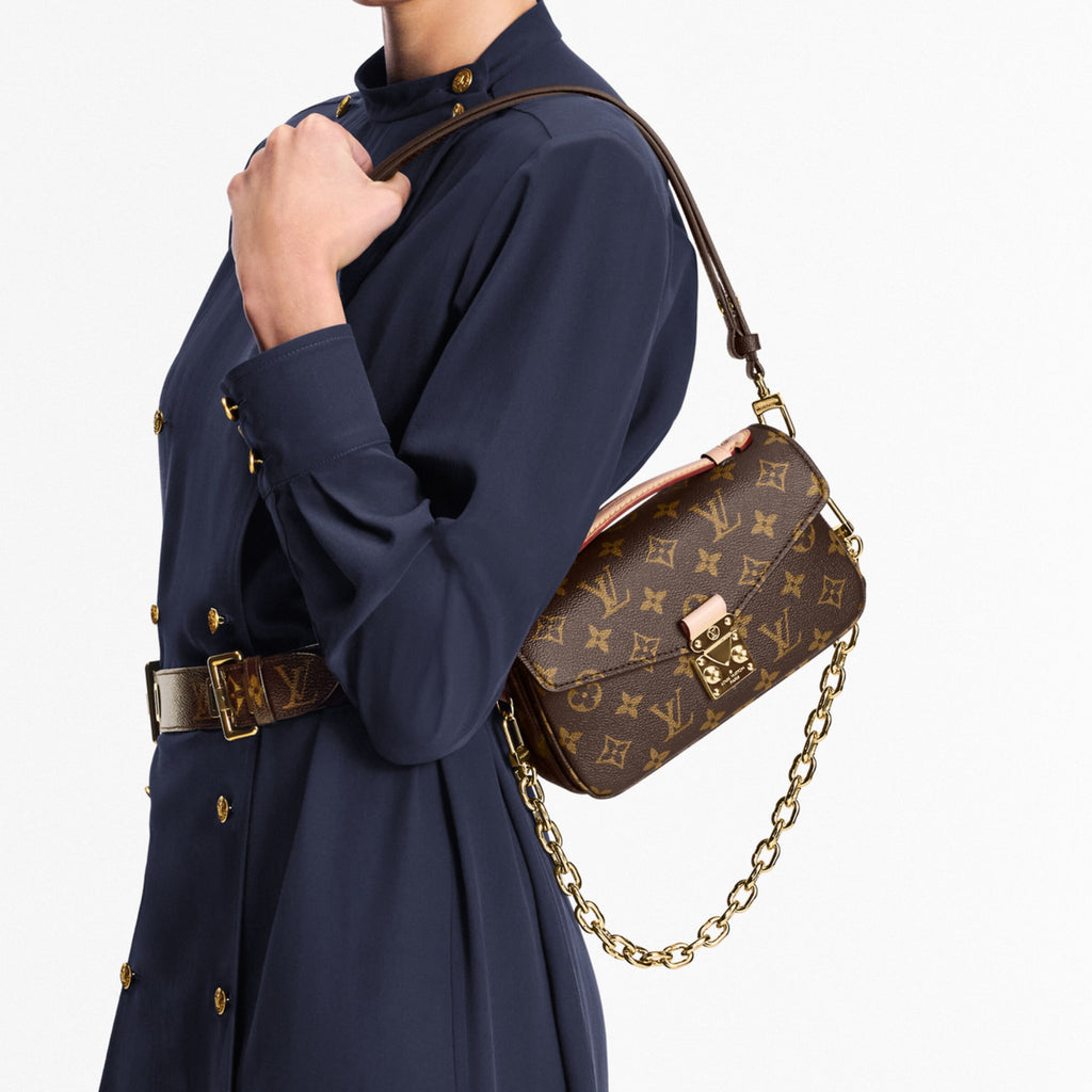 Louis Vuitton POCHETTE MÉTIS EAST WEST Women's Fashion Classic Leather Handbag with Classic Print Chain Adjustable Strap Tote Bag Shoulder Bag Crossbody Bags #79437