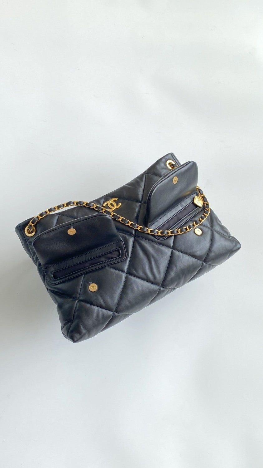 Chanel Women's Fashion Classic Solid Color Leather Diamond Quilted Chain Shoulder Bag/Tote Bag Bags AS5740-B22139-94305 #78912