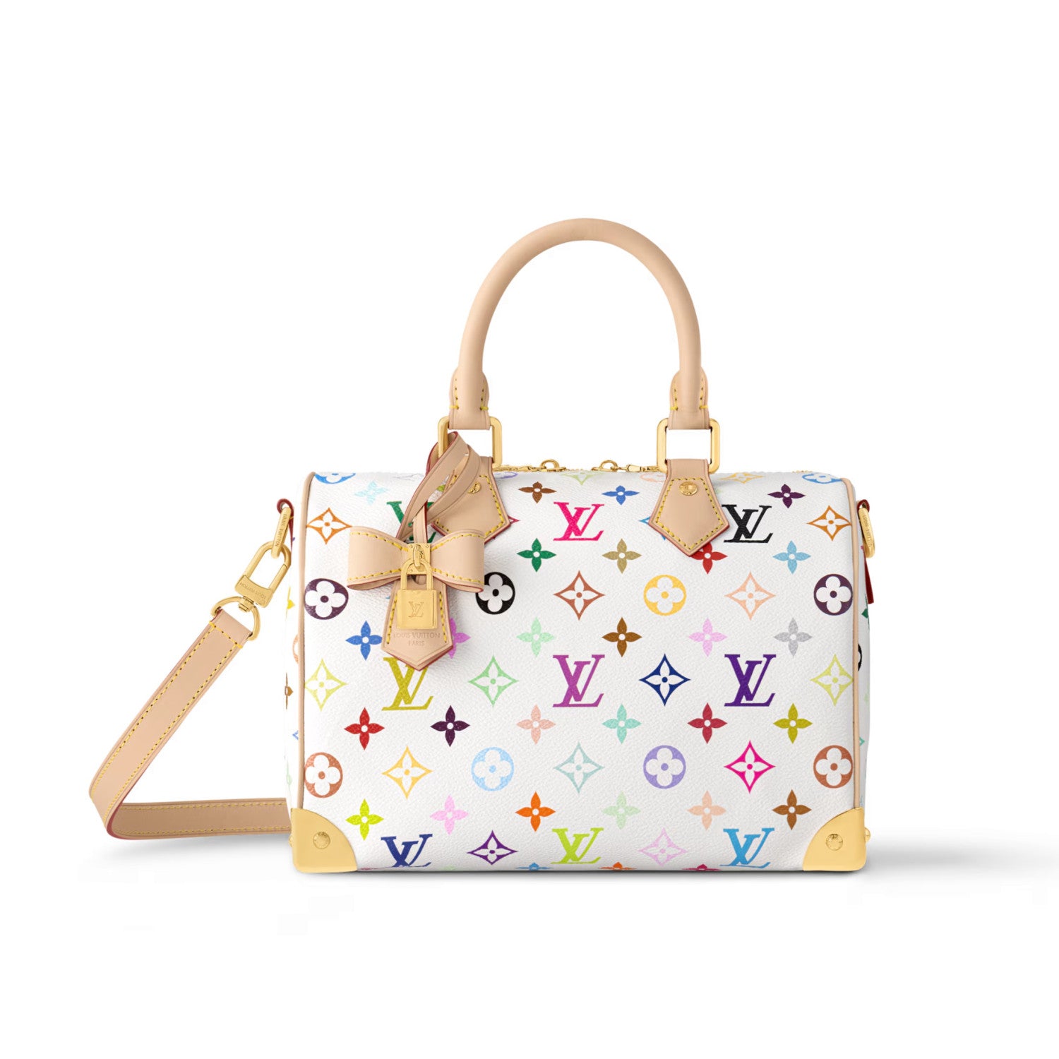 Louis Vuitton Lv X Tm Speedy Bandoulière 25 Women's Colorful Monogram Print Adjustable Detachable Strap Leather Shoulder Crossbody Bag Tote Bags #75434