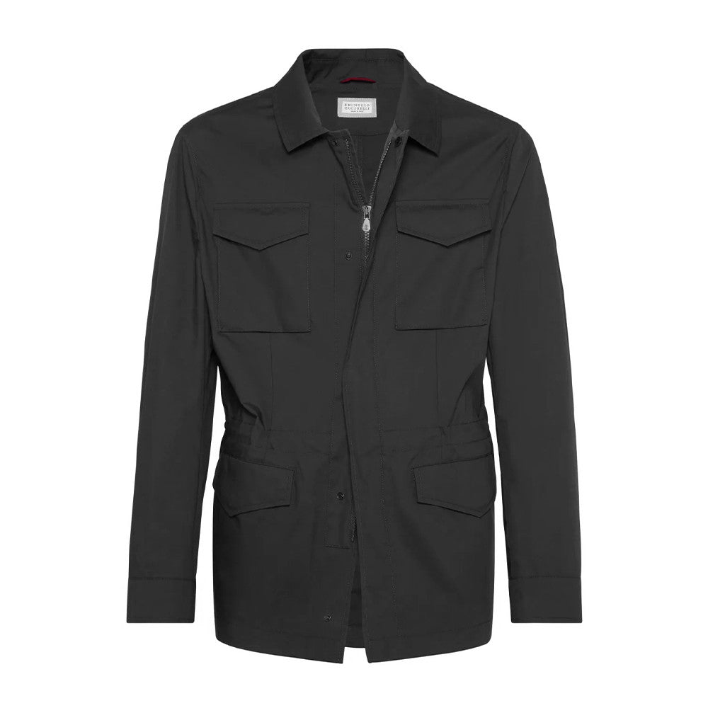 Brunello Cucinelli Men's Solid Color Lapel Spring & Autumn Long Sleeve Lightweight Shirt Style Jacket Ngvp #1375