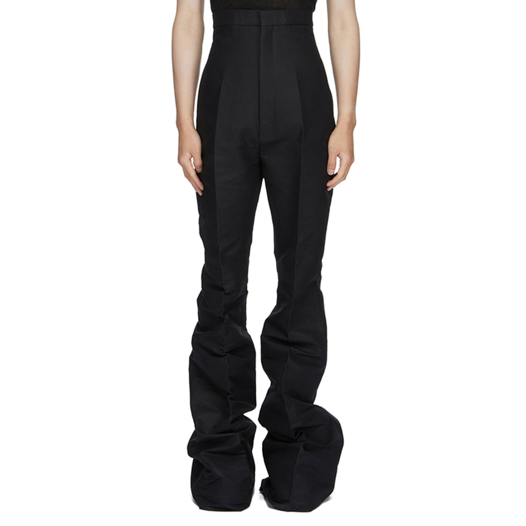 Rick Owens Men's Black Cotton Flared Trousers Spring And Autumn High Waist Trousers Loose Casual Fashion High Street Thin Trousers Pants Ngvp #9829