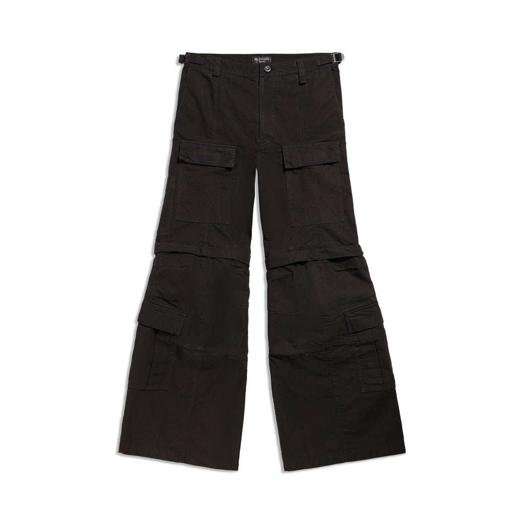Balenciaga Men's All Season Black Cotton Loose Fit Flared Casual Work Pants Ngvp #6985