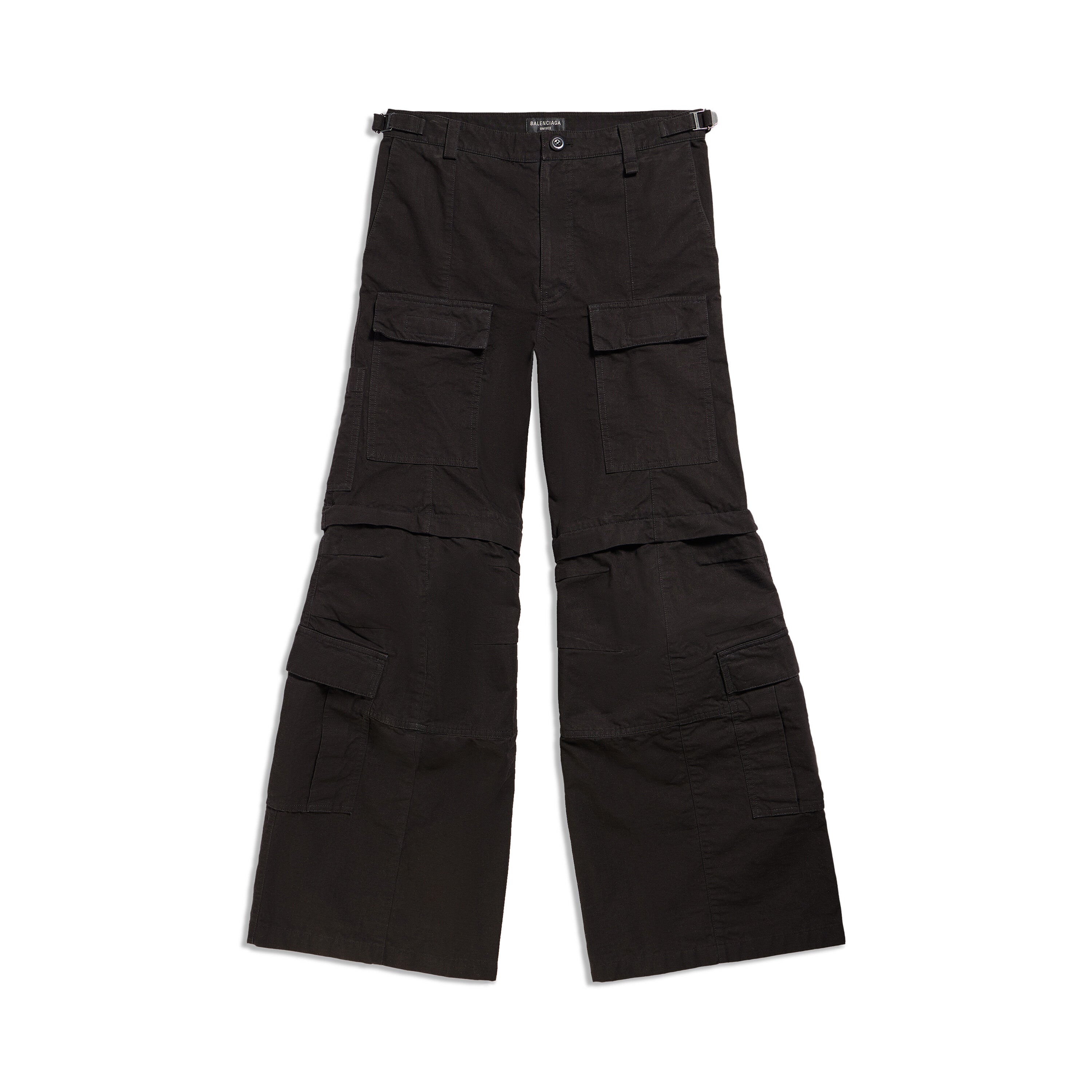 Balenciaga Men's All Season Black Cotton Loose Fit Flared Casual Work Pants Ngvp #6985