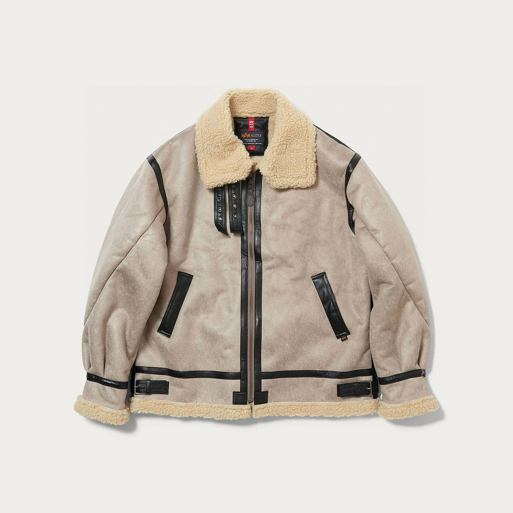 Alpha X Monkey Time Men's Fall And Winter Fashion Short Lapel Fur One Flight Jacket Lamb's Wool Retro Casual Jacket Ngvp #7692