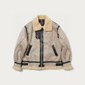 Alpha X Monkey Time Men's Fall And Winter Fashion Short Lapel Fur One Flight Jacket Lamb's Wool Retro Casual Jacket Ngvp #7692