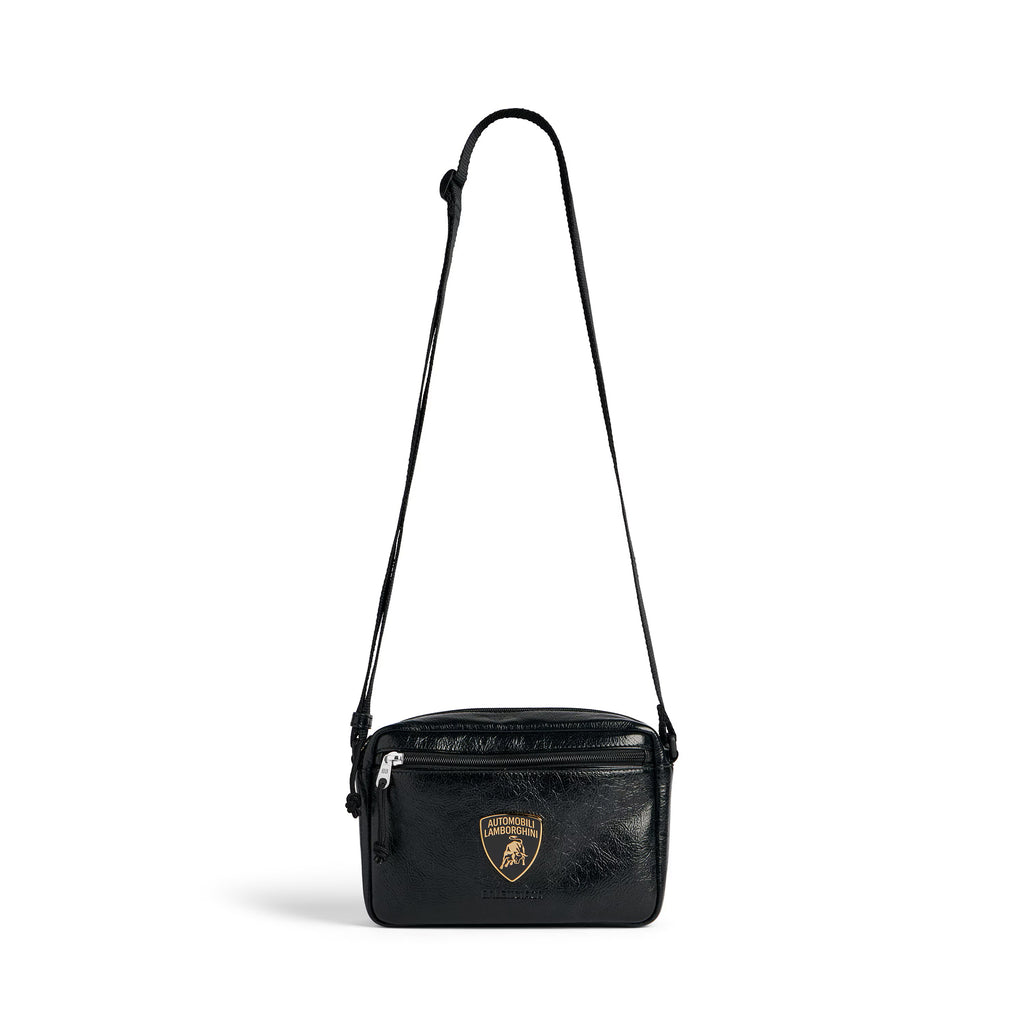 Balenciaga Automobili Lamborghini Explorer Men'S Solid Color Sheepskin Crossbody Bag Shoulder Bags #78132