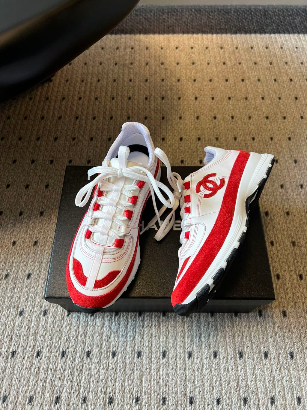 Chanel Calfskin and Suede Calfskin Sneakers #377374