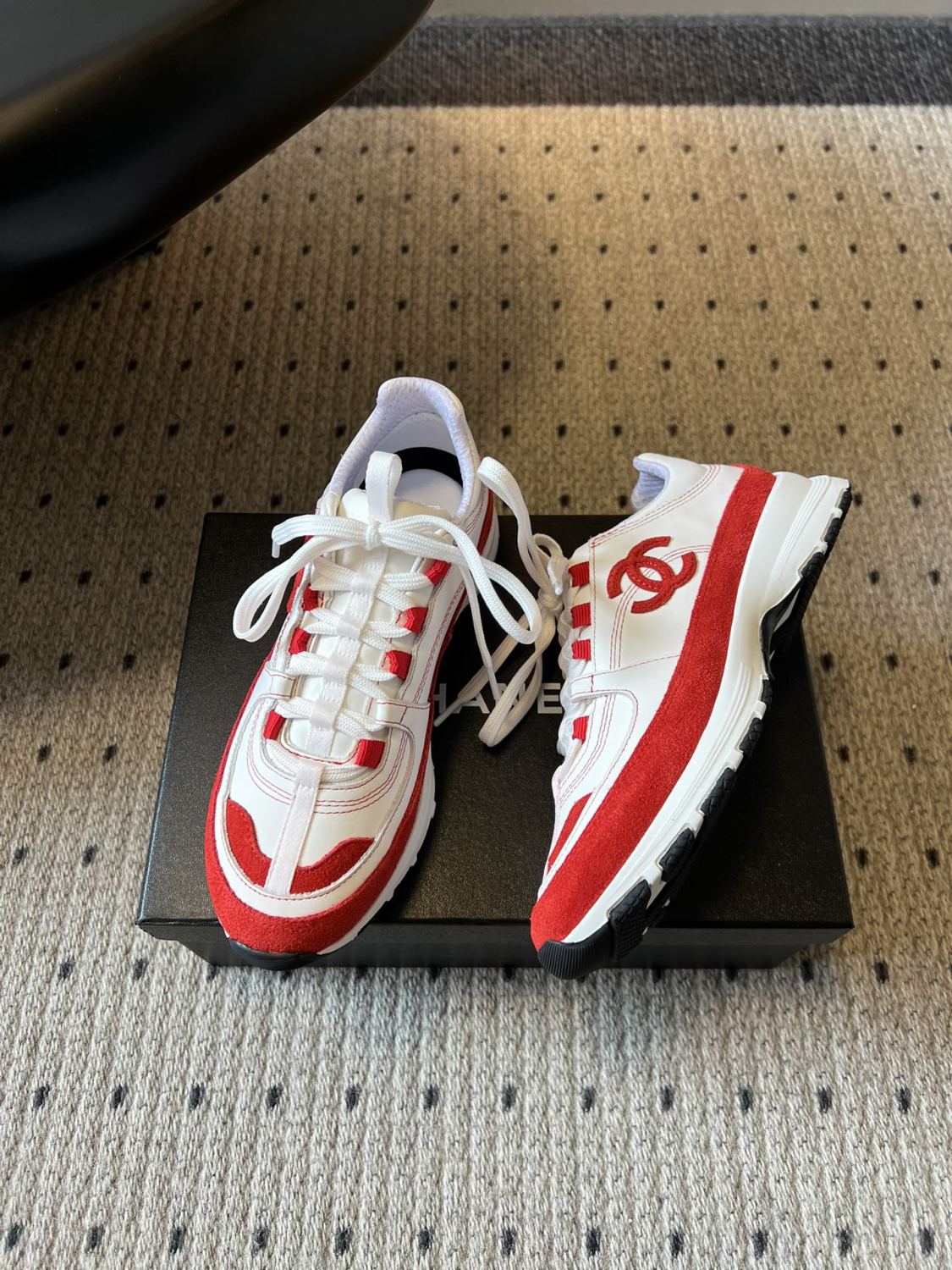 Chanel Calfskin and Suede Calfskin Sneakers #377374