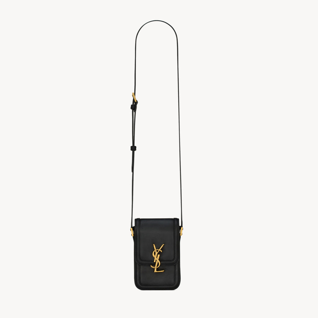 SAINT LAURENT SOLFERINO Mini Bag Women's Fashion Classic Black Leather Crossbody Bag with Gold Buckle and Adjustable Strap Bags 753963BWR0W1000 #78744