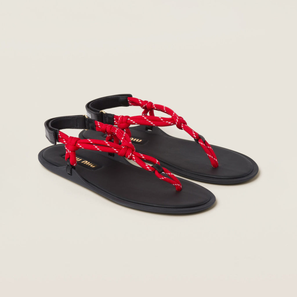 MiuMiu Women's Summer Fashion Casual Toe-exposed Strappy Leather Sandals Shoes #78431