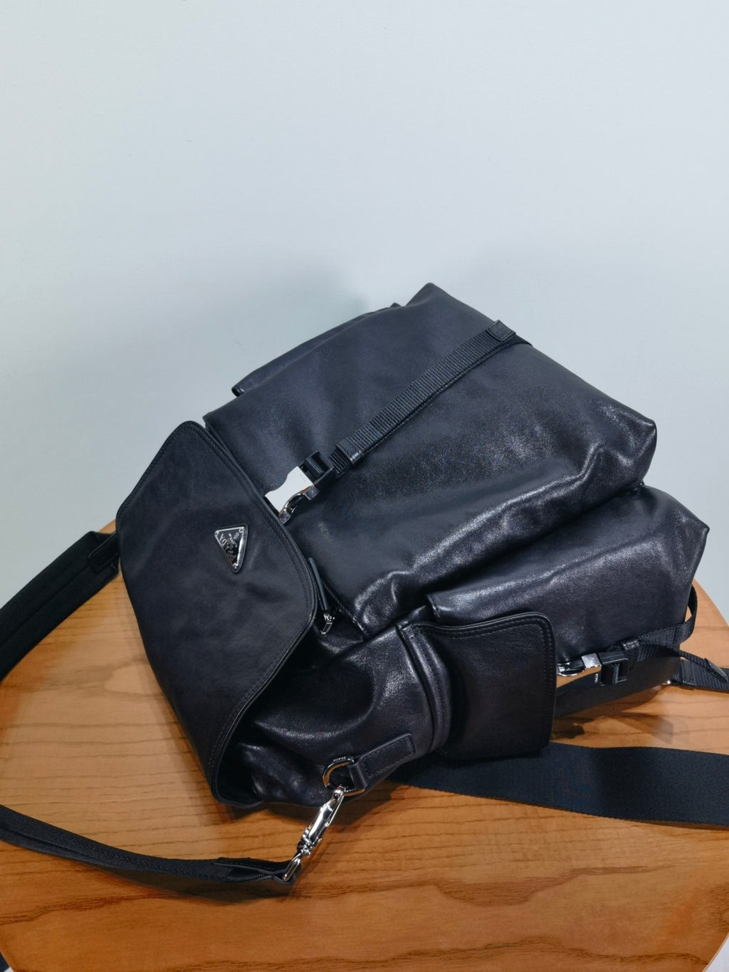 PRADA Black Prada Explore Leather Backpack #379556