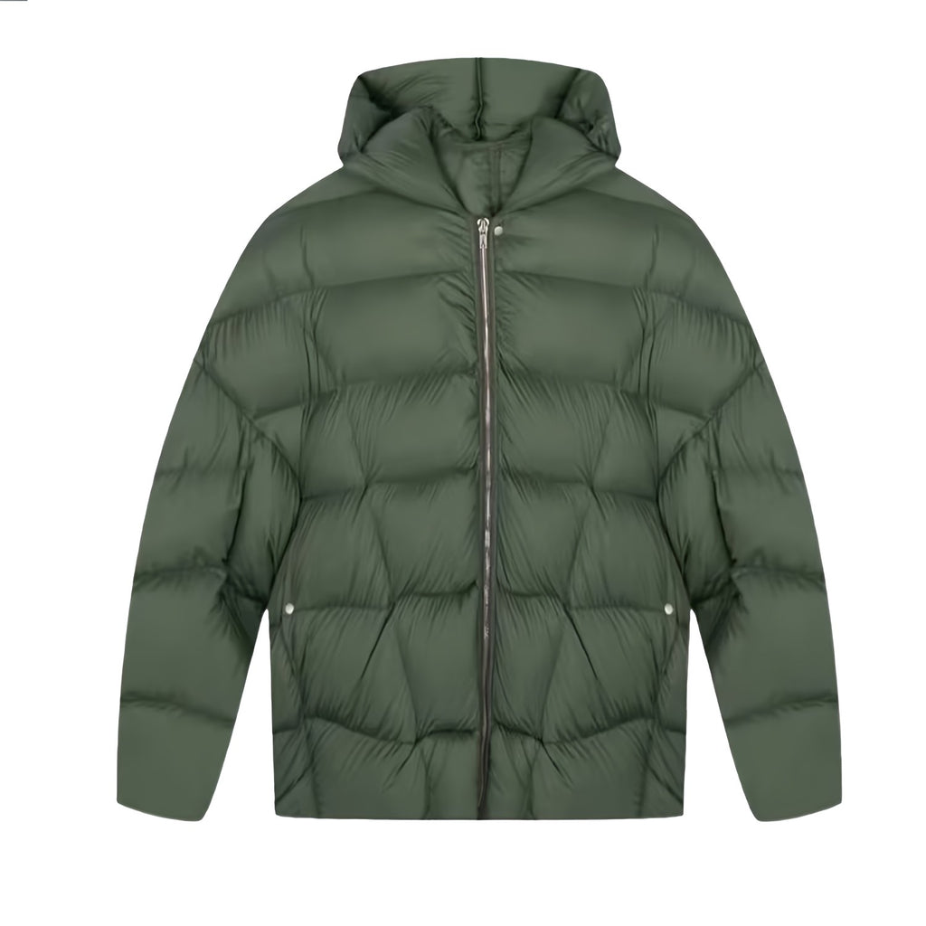 Rick Owens Women's Men's Fall And Winter Green Oversized Down Jacket Luxury Temperament Simple Trend Warm Down Jacket Ngvp #2498