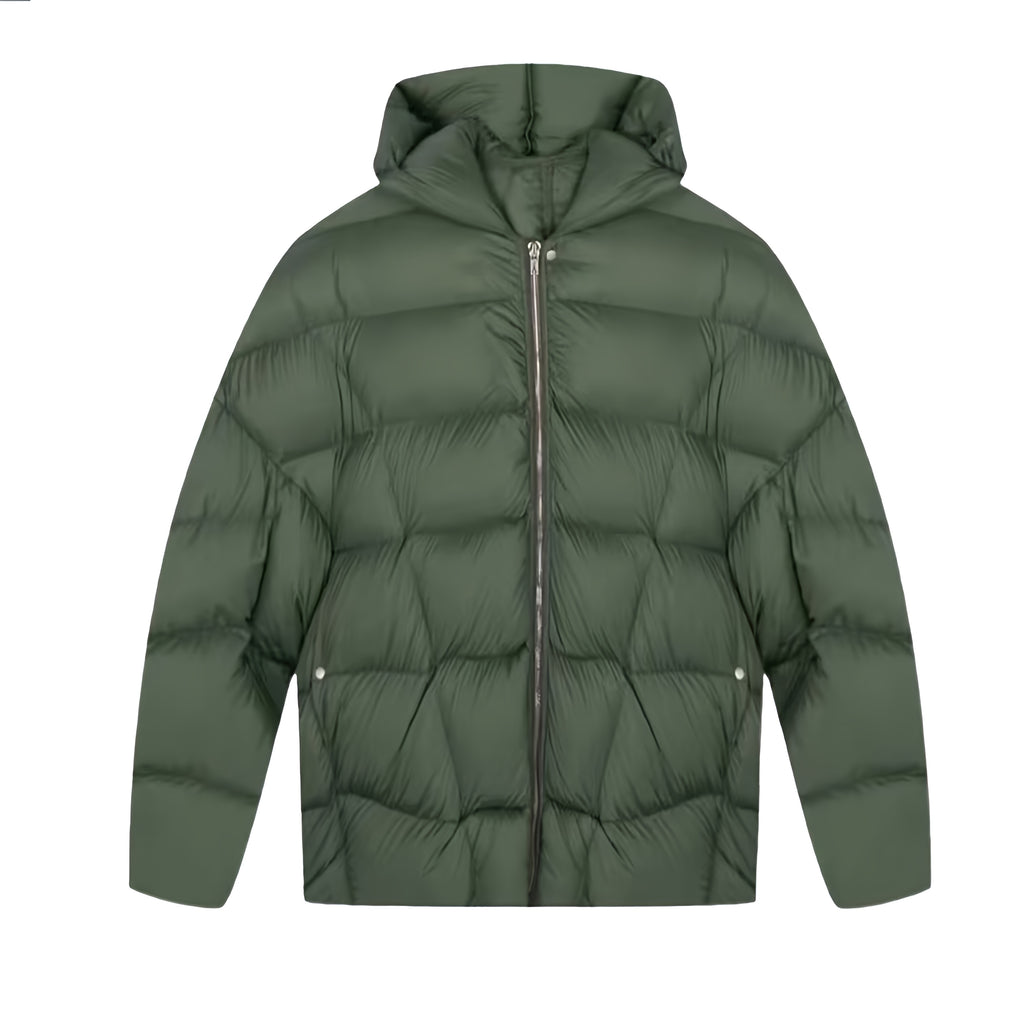 Rick Owens Women's Men's Fall And Winter Green Oversized Down Jacket Luxury Temperament Simple Trend Warm Down Jacket Ngvp #2498