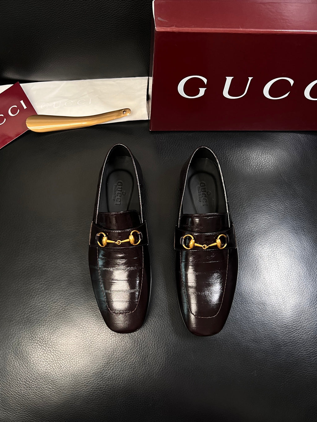 GUCCI Men's Ragazzo Eel Loafer in Dark Brown #388024