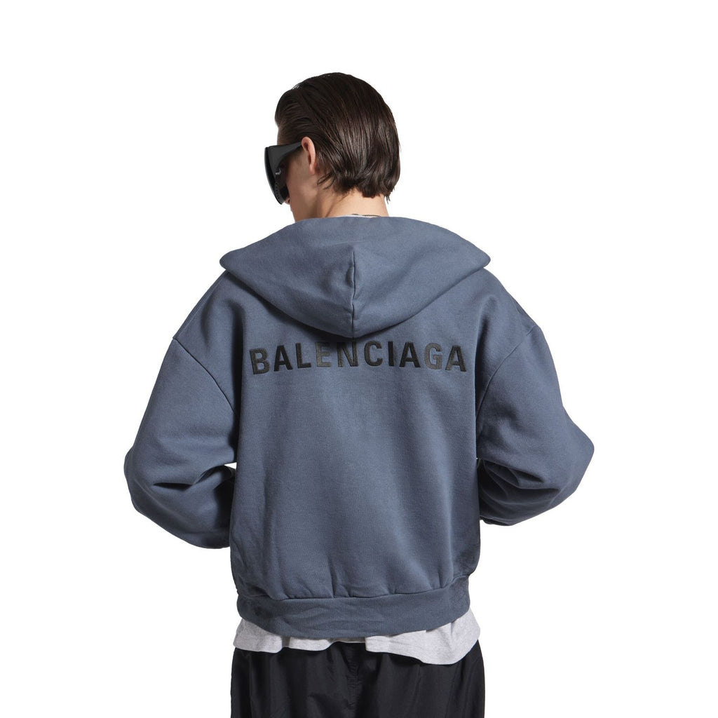 Balenciaga Men's Spring/Fall Fashion Casual Hooded Zipper Sweatshirt Jacket with Embroidered Letters Jacket #78815