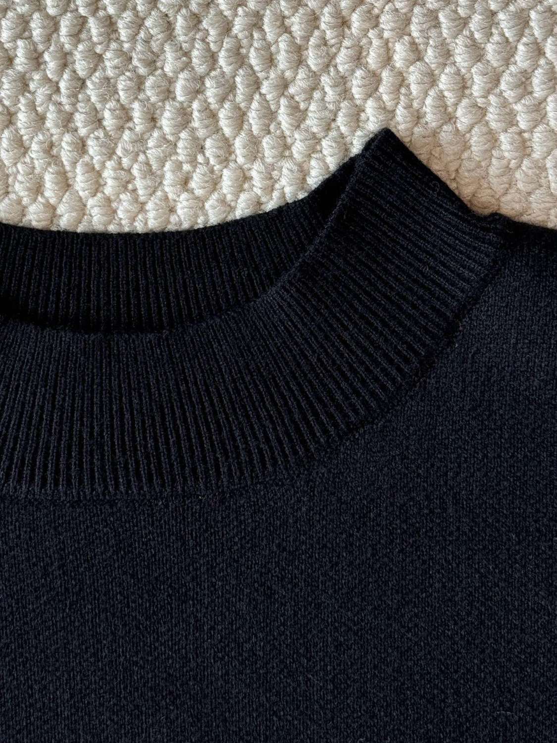 Balenciaga Men's Spring and Autumn Solid Color Logo Printed Round Neck Pullover Regular Fit Long Sleeve Sweater #74275