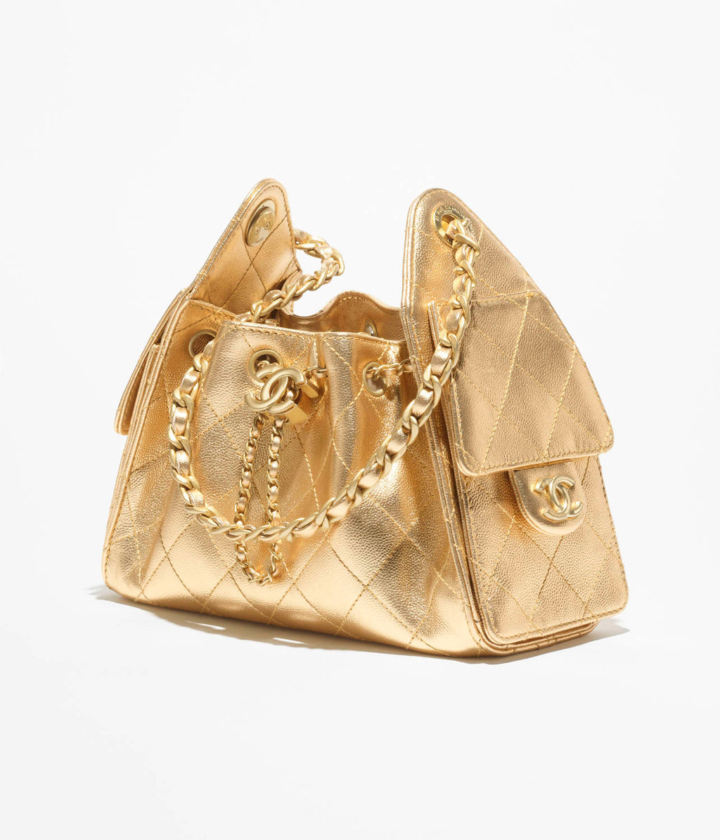 Chanel 25 Mini handbag Metallic Grained Calfskin #333968