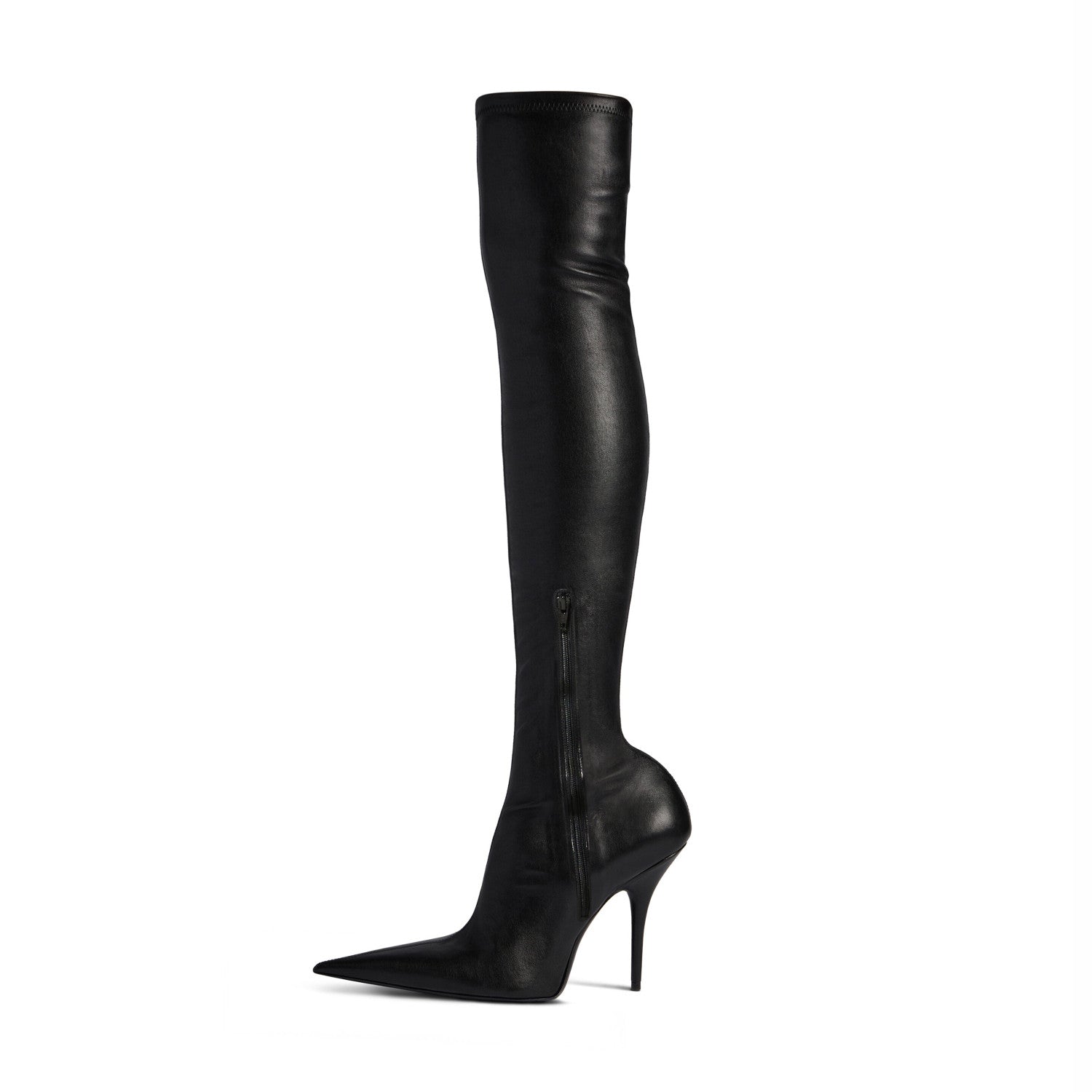 Balenciaga Women's Spring Summer Autumn AVENUE110mm Boots Solid Color Stretch Napa Sheepskin Boots Leather Pointed Toe Fine Heel Boots Casual Shoes Ngvp #2114