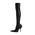 Balenciaga Women's Spring Summer Autumn AVENUE110mm Boots Solid Color Stretch Napa Sheepskin Boots Leather Pointed Toe Fine Heel Boots Casual Shoes Ngvp #2114