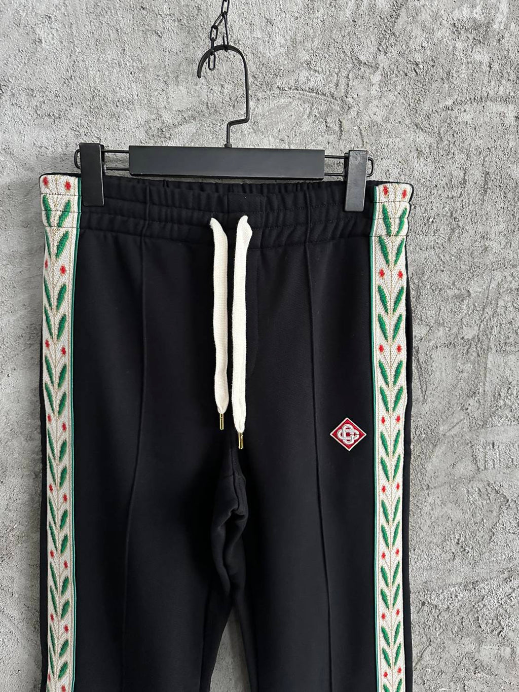 Casablanca Men's Solid Color Mid-Rise Straight Leg Cotton Long Lace-Up Casual Pants #75258