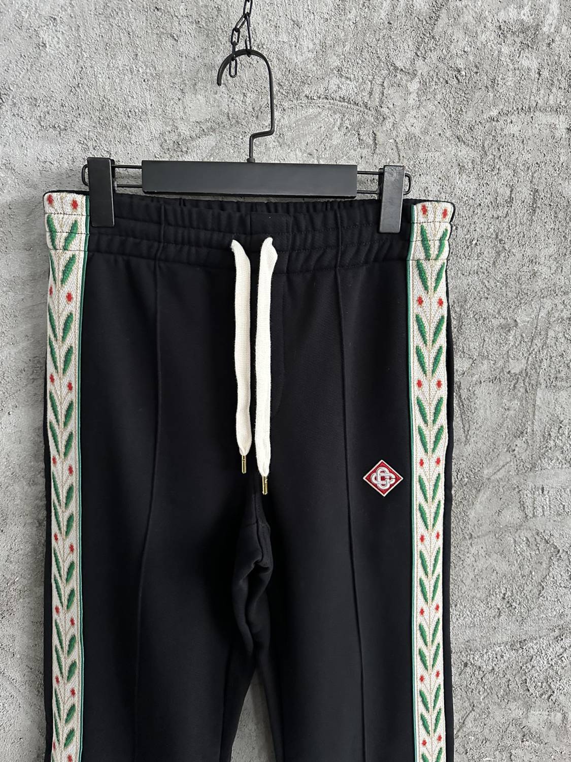 Casablanca Men's Solid Color Mid-Rise Straight Leg Cotton Long Lace-Up Casual Pants #75258