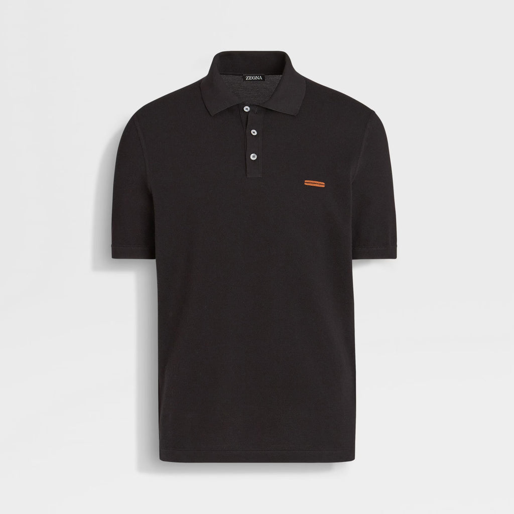 Ermenegildo Zegna Men's Summer Solid Color Breathable Beaded Cotton Fabric Polo Neck Short Sleeve T-Shirt #76929