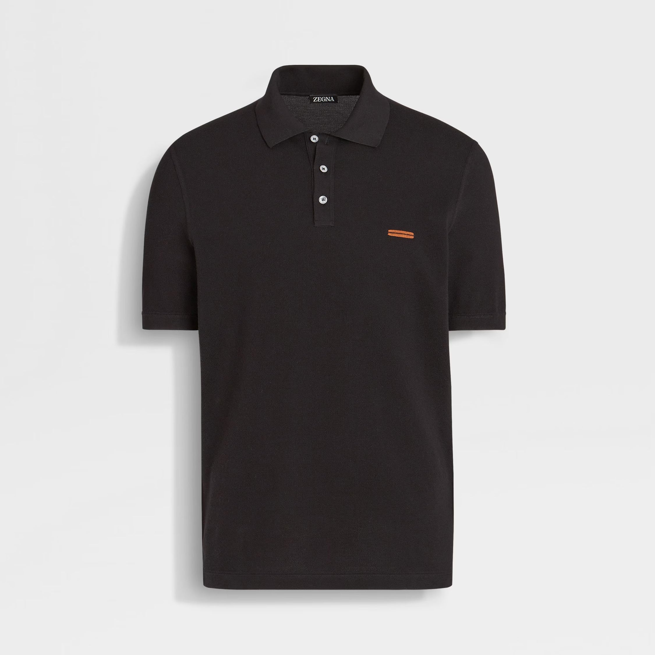 Ermenegildo Zegna Men's Summer Solid Color Breathable Beaded Cotton Fabric Polo Neck Short Sleeve T-Shirt #76929