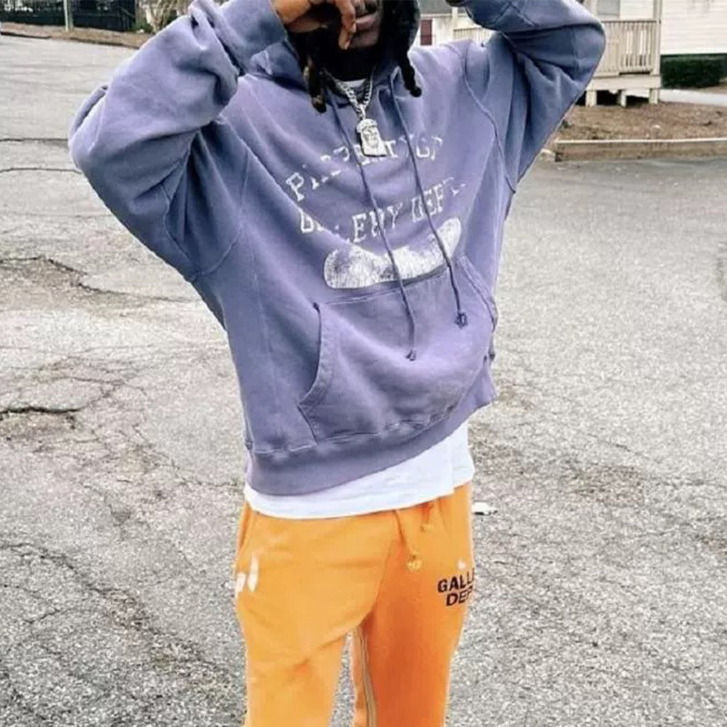 Gallery Dept Men's And Women's Spring And Fall Letters Gradient Retro Washed Round Neck Pullover Hoodie Cotton Long Sleeve Hooded Sweatshirt Ngvp #9252