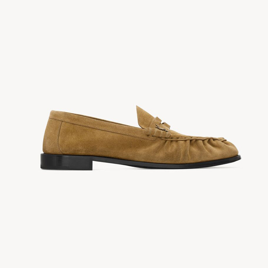 Saint Laurent Women's Autumn/Winter Fashion Casual Sheepskin Suede Round Toe Slip On Flat Loafers Casual Shoes #78376