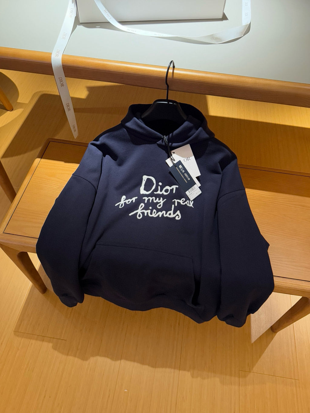 Dior Men's Spring and Autumn Solid Color Logo Letter Printed Hooded Loose Long Sleeve Sweatshirt #75496