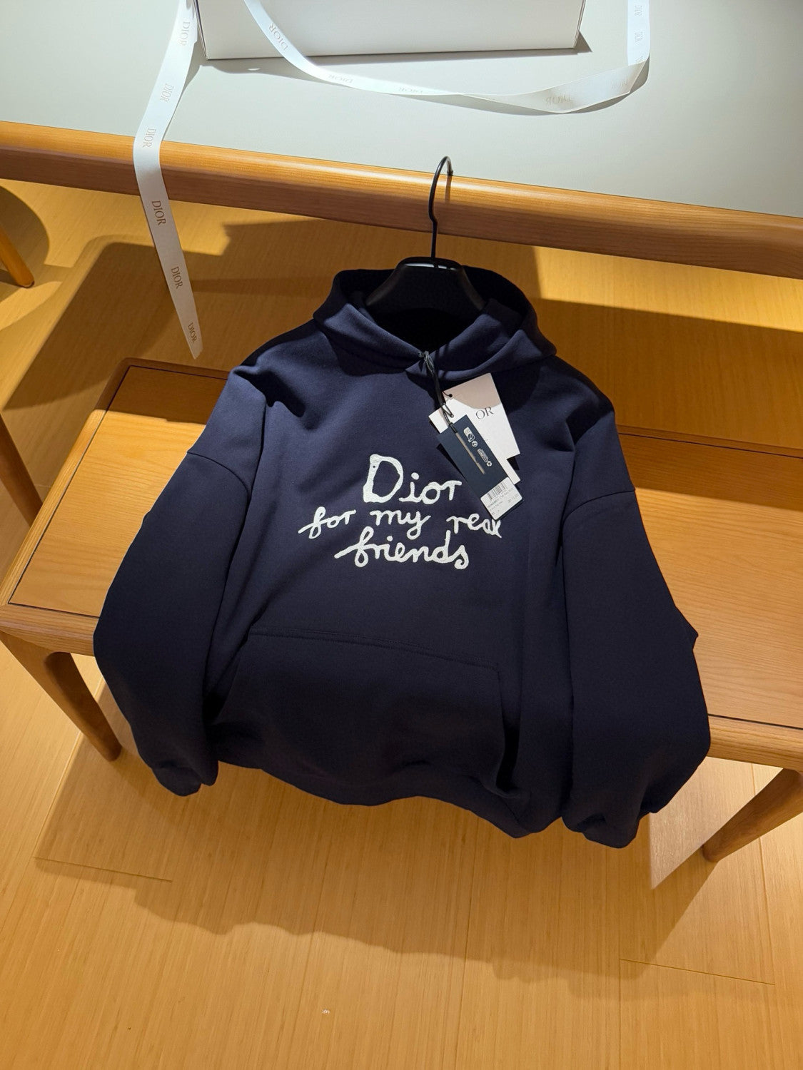Dior Men's Spring and Autumn Solid Color Logo Letter Printed Hooded Loose Long Sleeve Sweatshirt #75496