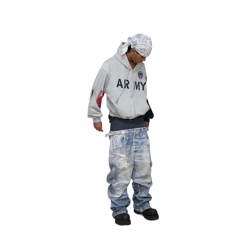 Protocol Index Reconstructed Sweatshirts Zip Hoodie Melange Grey #334249